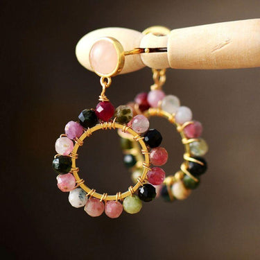 Pink Mist Tourmaline Stud Earring-Your Soul Place